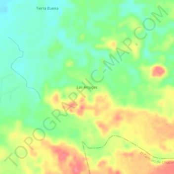 Carte topographique Las Arrugas, altitude, relief
