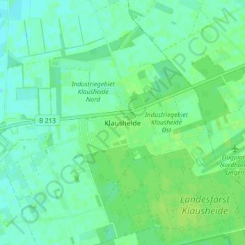 Carte topographique Klausheide, altitude, relief