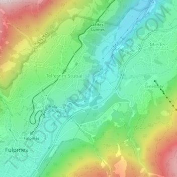 Carte topographique Kirchbrücke, altitude, relief