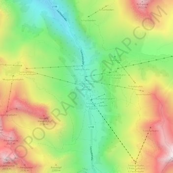 Carte topographique Zürs, altitude, relief