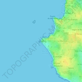Carte topographique Loscolo, altitude, relief