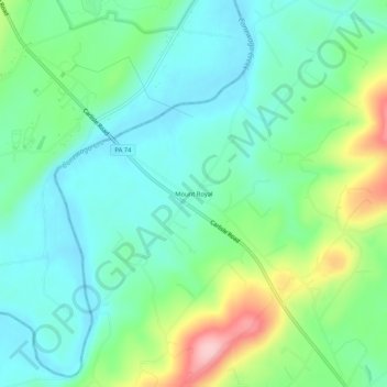 Carte topographique Mount Royal, altitude, relief