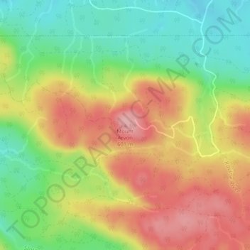 Carte topographique Mount Arvon, altitude, relief