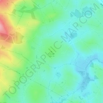 Carte topographique Laragh, altitude, relief