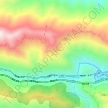 Carte topographique Tuma, altitude, relief
