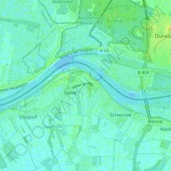 Carte topographique Stove, altitude, relief
