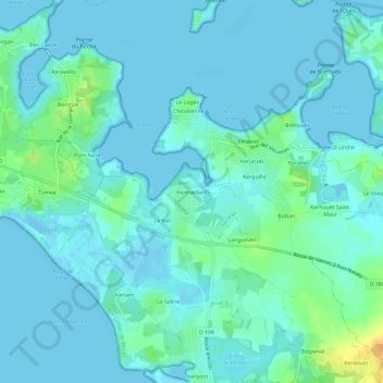 Carte topographique Kermaillard, altitude, relief