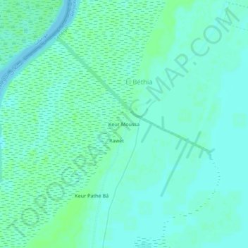 Carte topographique Keur Moussa, altitude, relief