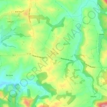 Carte topographique Domezain, altitude, relief