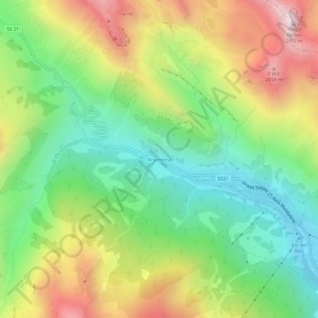 Carte topographique Argentera, altitude, relief