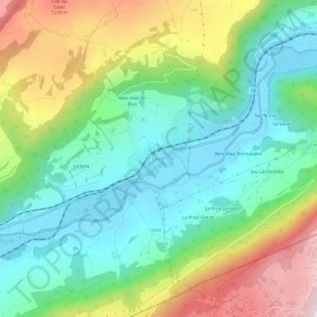 Carte topographique Travers, altitude, relief