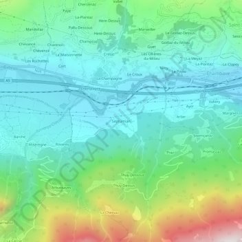 Carte topographique Septumian, altitude, relief