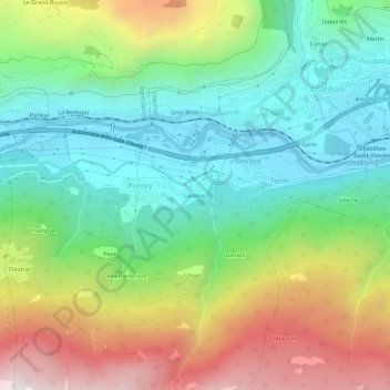 Carte topographique Lassolaz, altitude, relief