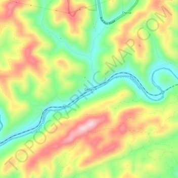 Carte topographique Carfax, altitude, relief