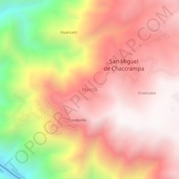 Carte topographique Monta, altitude, relief