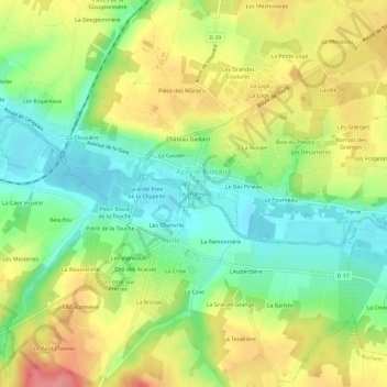 Carte topographique Le Château, altitude, relief