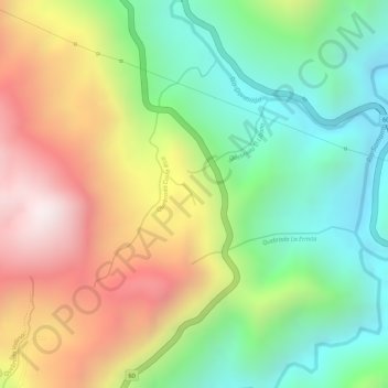 Carte topographique La Garrucha, altitude, relief