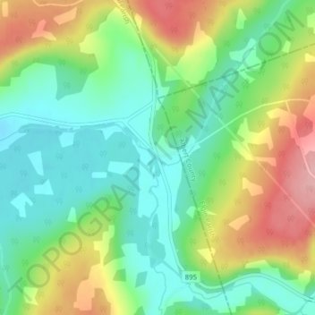 Carte topographique Portage Vale, altitude, relief