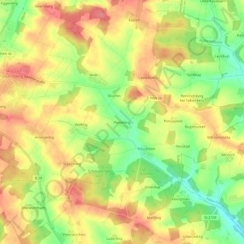 Carte topographique Perterting, altitude, relief