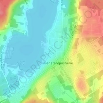 Carte topographique Penetang, altitude, relief