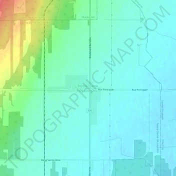 Carte topographique Notre-Dame de Lourdes, altitude, relief