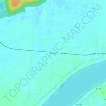 Carte topographique Oneida, altitude, relief