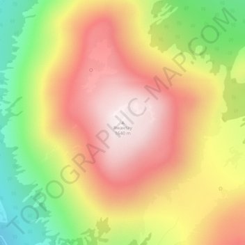 Carte topographique Mount Yamantau, altitude, relief