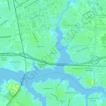 Carte topographique Ventosa, altitude, relief