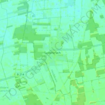 Carte topographique Suderbruch, altitude, relief