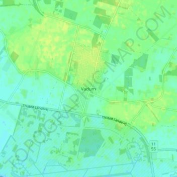 Carte topographique Vadum, altitude, relief