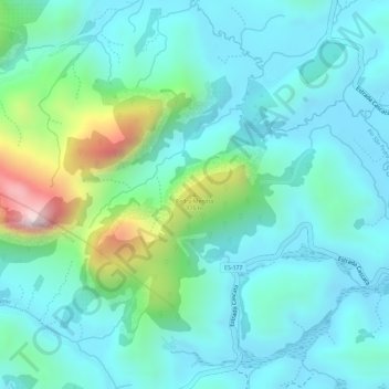 Carte topographique Pedra Menina, altitude, relief