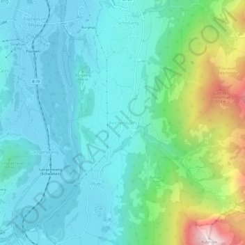 Carte topographique Reichenbach, altitude, relief