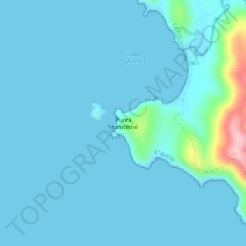 Carte topographique Punta Huentemó, altitude, relief
