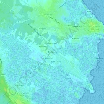 Carte topographique Fief-Naton, altitude, relief