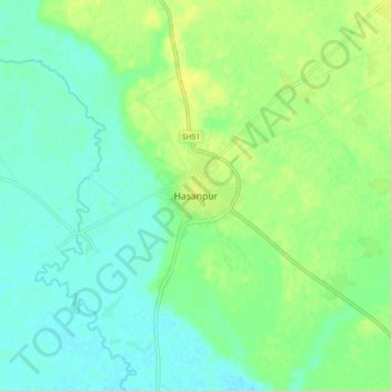 Carte topographique Hasanpur, altitude, relief
