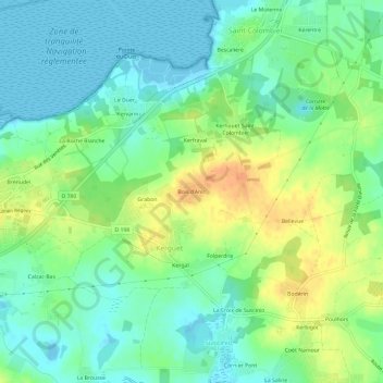 Carte topographique Bois d'Anic, altitude, relief