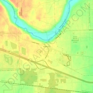 Carte topographique Wadhams, altitude, relief