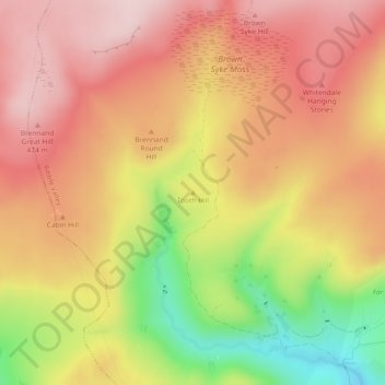 Carte topographique Tooth Hill, altitude, relief
