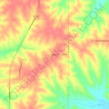 Carte topographique Stearns, altitude, relief