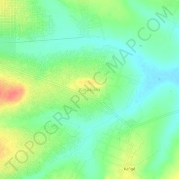 Carte topographique Karakoro, altitude, relief