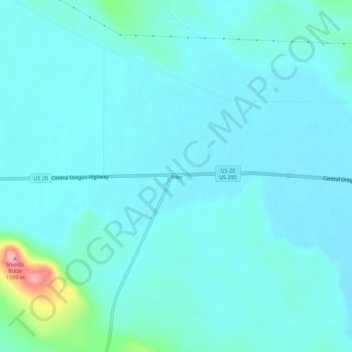 Carte topographique Riley, altitude, relief
