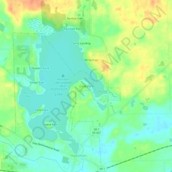 Carte topographique Circle Park, altitude, relief