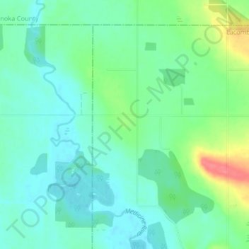 Carte topographique Leedale Hutterite Colony, altitude, relief