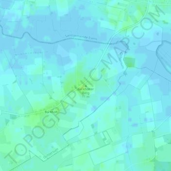 Carte topographique Barkholter Berg, altitude, relief