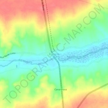 Carte topographique Rosário, altitude, relief