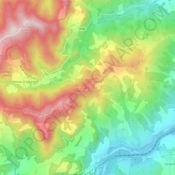 Carte topographique Castelnuovo, altitude, relief
