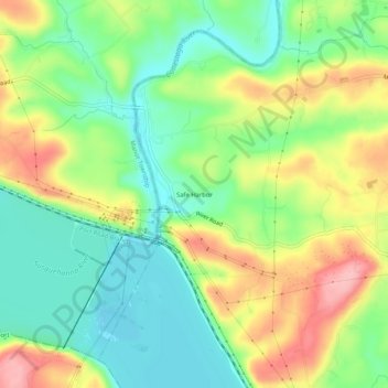 Carte topographique Safe Harbor, altitude, relief