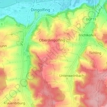 Carte topographique Kaltenberg, altitude, relief