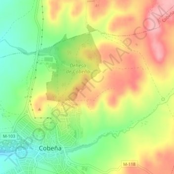 Carte topographique Alfalfar, altitude, relief
