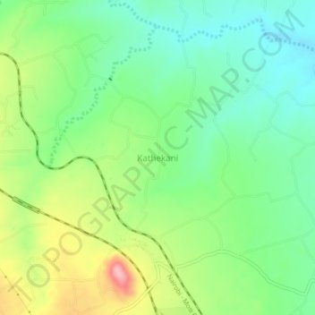 Carte topographique Kathekani, altitude, relief